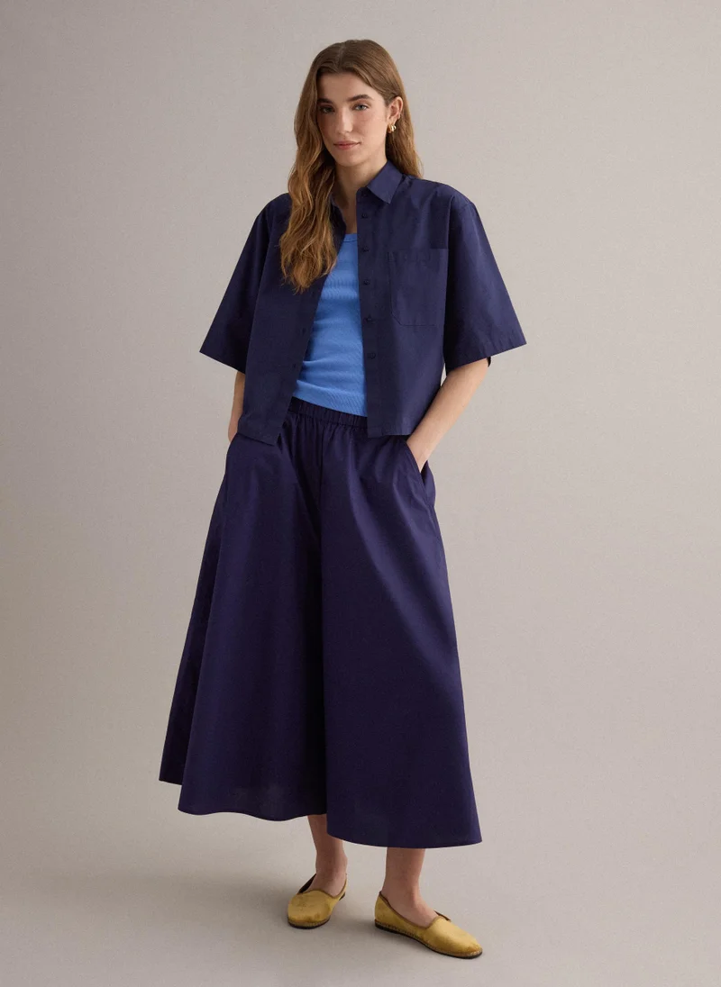 Ovs OVS Blue Maxi Skirt In Pure Cotton