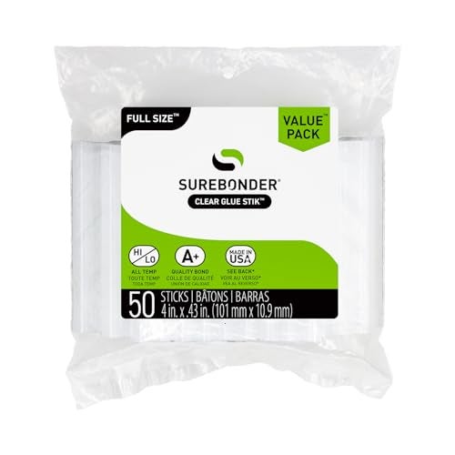 Surebonder Full Size All Purpose Clear 4" Hot Glue Sticks - 50 Pack DT-50 - Image 1