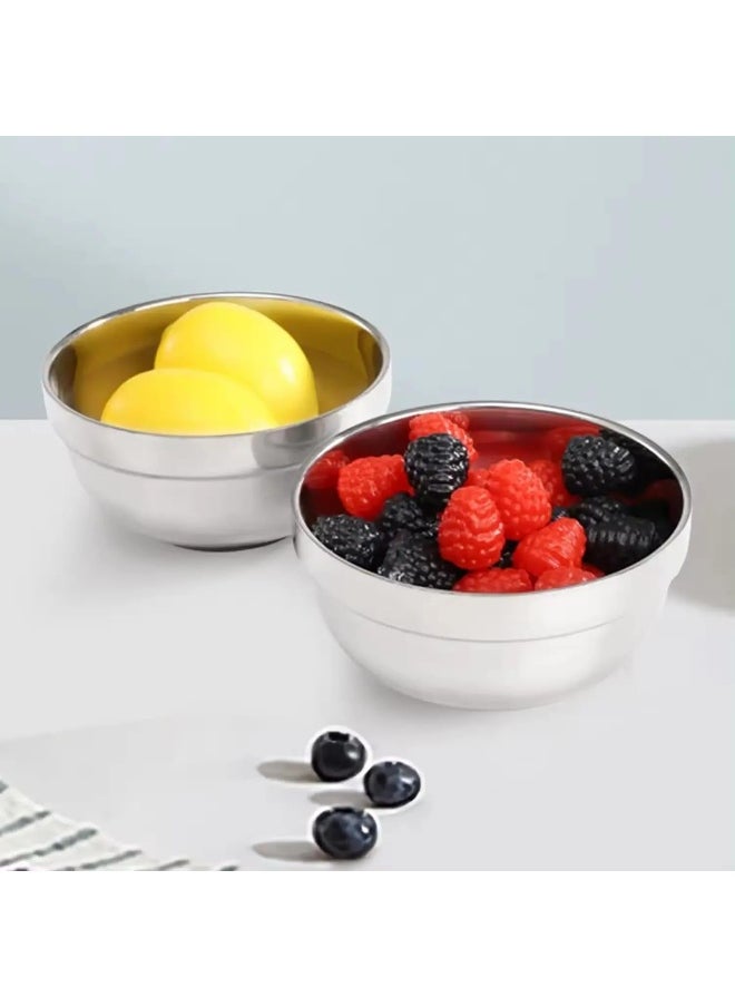 BPA - Souqoon- Dinner Serving Stainless Steel Double Walled Noodle Bowl Heat Insulated Rice Soup Bowls (Pack Of 5) - Image 1