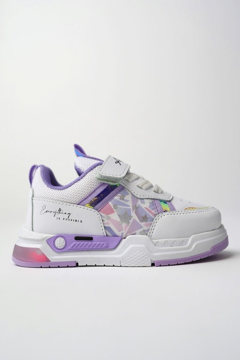 muggo Dory Guaranteed Luminous Laced and Velcro Children's Sneaker Sports Shoes  - Image 1