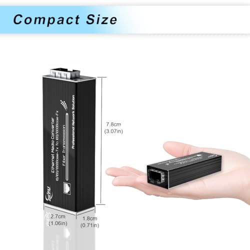 Mxtgifar Mini Gigabit Fiber Media Converter Pair 10/100/1000Mbps with Matched SFP Module Pair (SM Single Fiber 1310nm/1550nm 20km), USB Type-C 5V Power Input, for CCTV/IP Cameras - Image 5