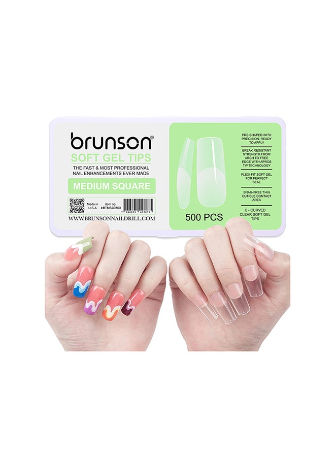 brunson False Nail Tips Soft Gel Extension Soak Off 550 Pieces BTMSCC500 - Image 1