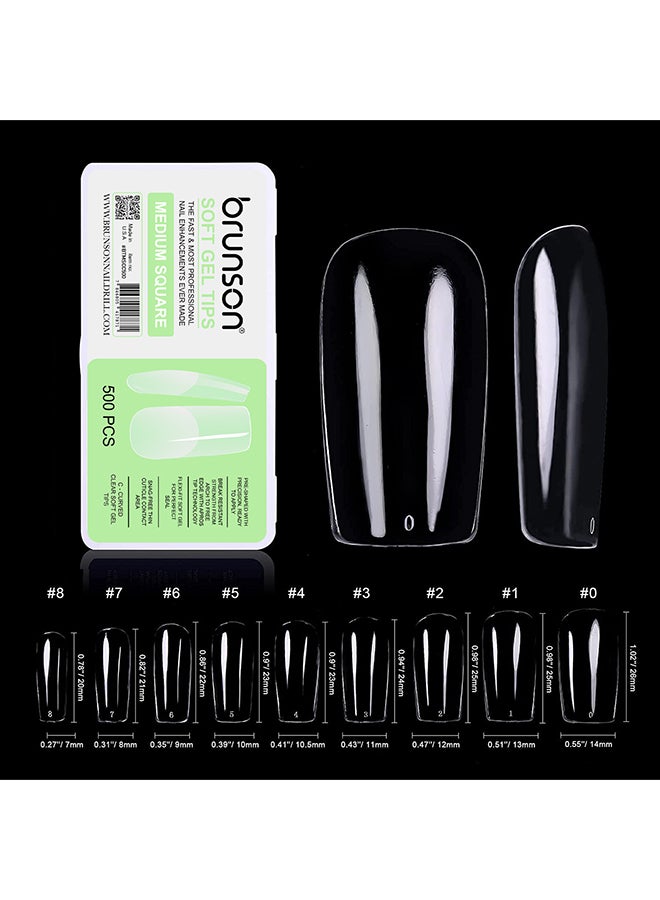 brunson False Nail Tips Soft Gel Extension Soak Off 550 Pieces BTMSCC500 - Image 3