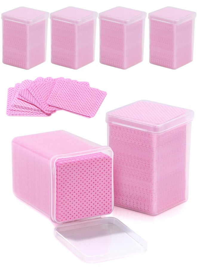 TEOYALL Lint Free Nail Wipes 1200 PCS NonWoven Fabric Nail Cleaning Pads Pink Lash Extensions Glue Cleaning Wipes Nail Salon Supplies 1200 PCS - Image 2