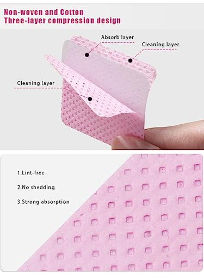 TEOYALL Lint Free Nail Wipes 1200 PCS NonWoven Fabric Nail Cleaning Pads Pink Lash Extensions Glue Cleaning Wipes Nail Salon Supplies 1200 PCS - Image 3