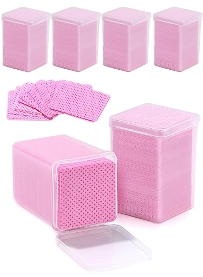 TEOYALL Lint Free Nail Wipes 1200 PCS NonWoven Fabric Nail Cleaning Pads Pink Lash Extensions Glue Cleaning Wipes Nail Salon Supplies 1200 PCS - Image 1
