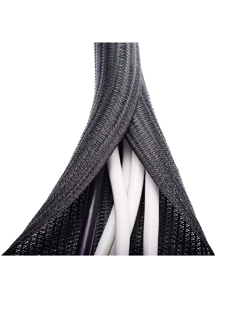 SYOSI Cord Protector, Cable Sleeve, Cable Organizer, Cord Management, Cable Sleeve Split Sleeving, Protect Cat From Chewing Cords, for Desk TV Computer, Wire Protector Cable, for Home Office - Image 1