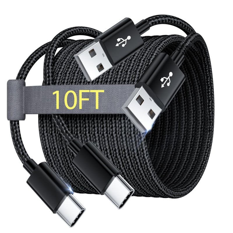 [2Pack-10Ft] كابل شحن USB-C متوافق مع كيندل فاير 10 الجيل التاسع والعاشر 2019 2020 2021، ولوح HD 8 و8Plus وHD 10 بوصة، وإصدار الأطفال، كابل شحن سريع للوحي الجديدة بالكامل - Image 1
