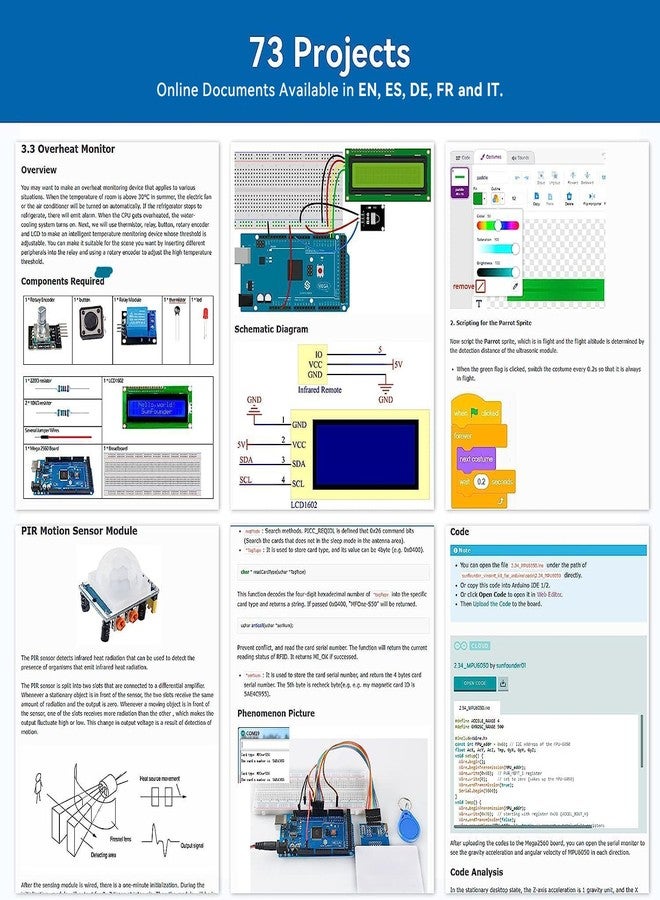 SunFounder Project The Most Complete Electronics Starter Kit Compatible with Arduino Mega 2560 R3 Mega328 Nano, 73 Tutorials Included - Image 3