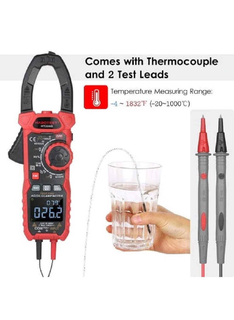 HABOTEST - HABOTEST HT208D 1000A AC/DC Digital Clamp Meter - Image 1