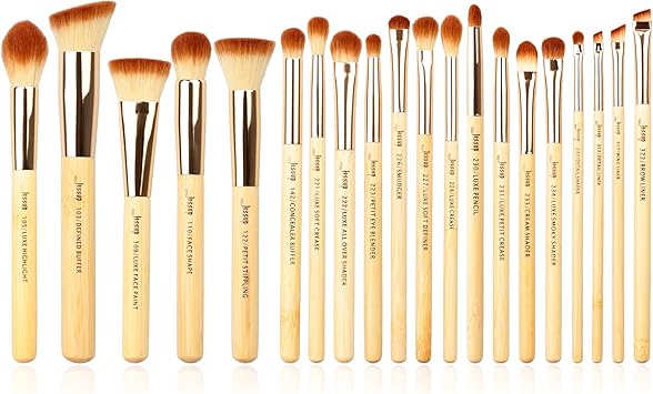 Jessup Brand 20pcs Beauty Bamboo Professional Makeup Brushes Set Make up Brush Tools kit Foundation Powder Brushes Eye Shader T145 - Image 1