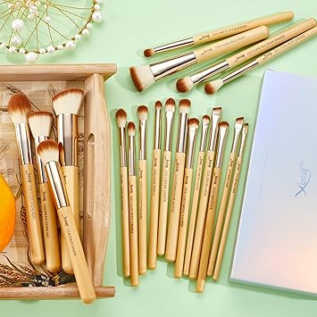 Jessup Brand 20pcs Beauty Bamboo Professional Makeup Brushes Set Make up Brush Tools kit Foundation Powder Brushes Eye Shader T145 - Image 2