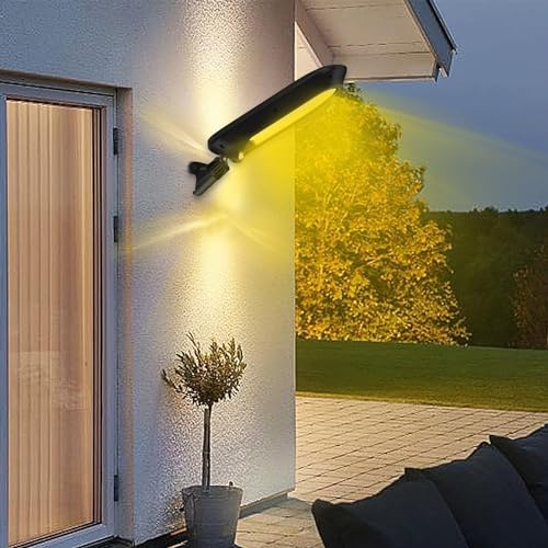 GIGAWATTS GW-202 32 LED Solar Street Light with 6V Panel 560lm BIS Approved 1500mAh Li-ion Battery IP65 Waterproof 120° Lights & PIR Sensor Security Outdoor Lamp for Lawn Pathway (1Pc, Warm Yellow) - Image 1
