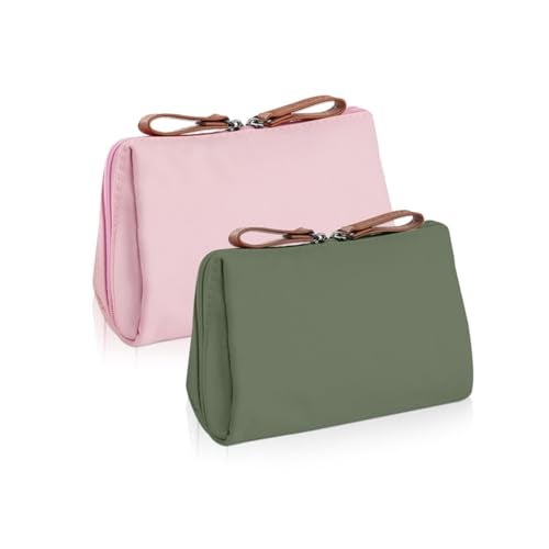 MAYCREATE® 2Pcs Makeup Pouch Bag,Makeup Pouches for Women Travel,Waterproof Cosmetic Bags for Women Portable Toiletry Organizer Bag (18x14x5cm) - Image 1