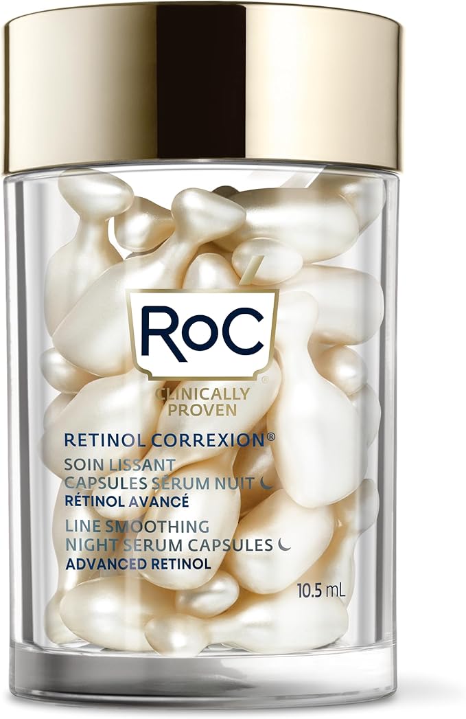 RoC RoC Retinol Correxion Line Smoothing Night Serum Capsules Daily AntiWrinkle AntiAging Treatment Visibly Reduces Fine Lines Wrinkles Overnight Skincare 30 Capsules  - Image 2