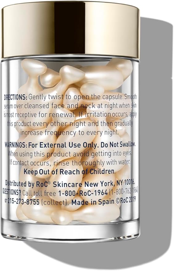 RoC RoC Retinol Correxion Line Smoothing Night Serum Capsules Daily AntiWrinkle AntiAging Treatment Visibly Reduces Fine Lines Wrinkles Overnight Skincare 30 Capsules  - Image 3