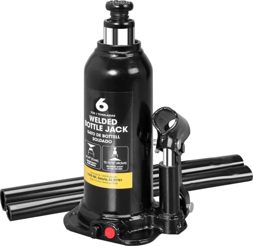 Torin 6 Ton (12,000 LBs) Capacity Hydraulic Welded Bottle Jack, AT90603BB , Black - Image 1