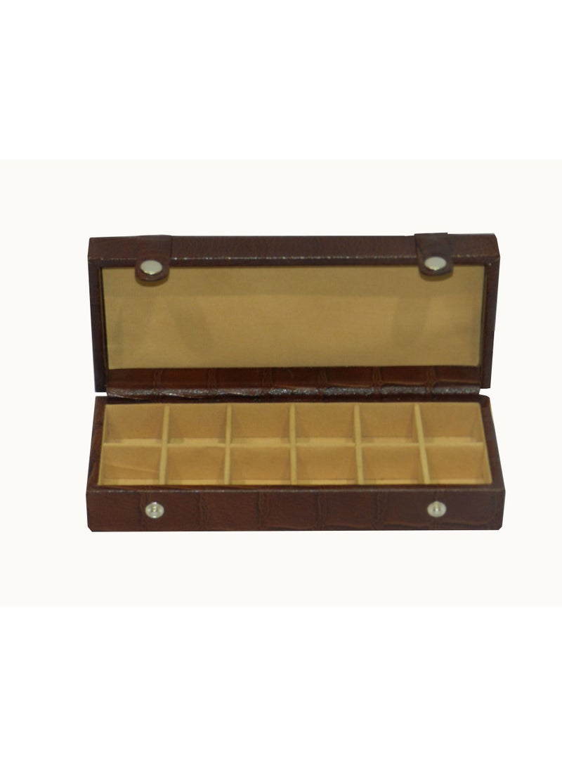 LAVERI LEATHER Laveri Cufflink Storage Display Box with Ring Holder Showcase for Store Display, Jewelry Show & Home ~ Jewelry Tray Organizer  - Image 1