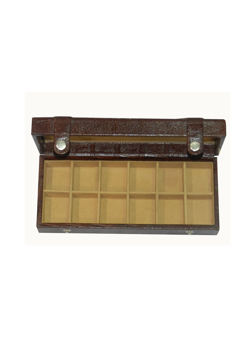 LAVERI LEATHER Laveri Cufflink Storage Display Box with Ring Holder Showcase for Store Display, Jewelry Show & Home ~ Jewelry Tray Organizer  - Image 3