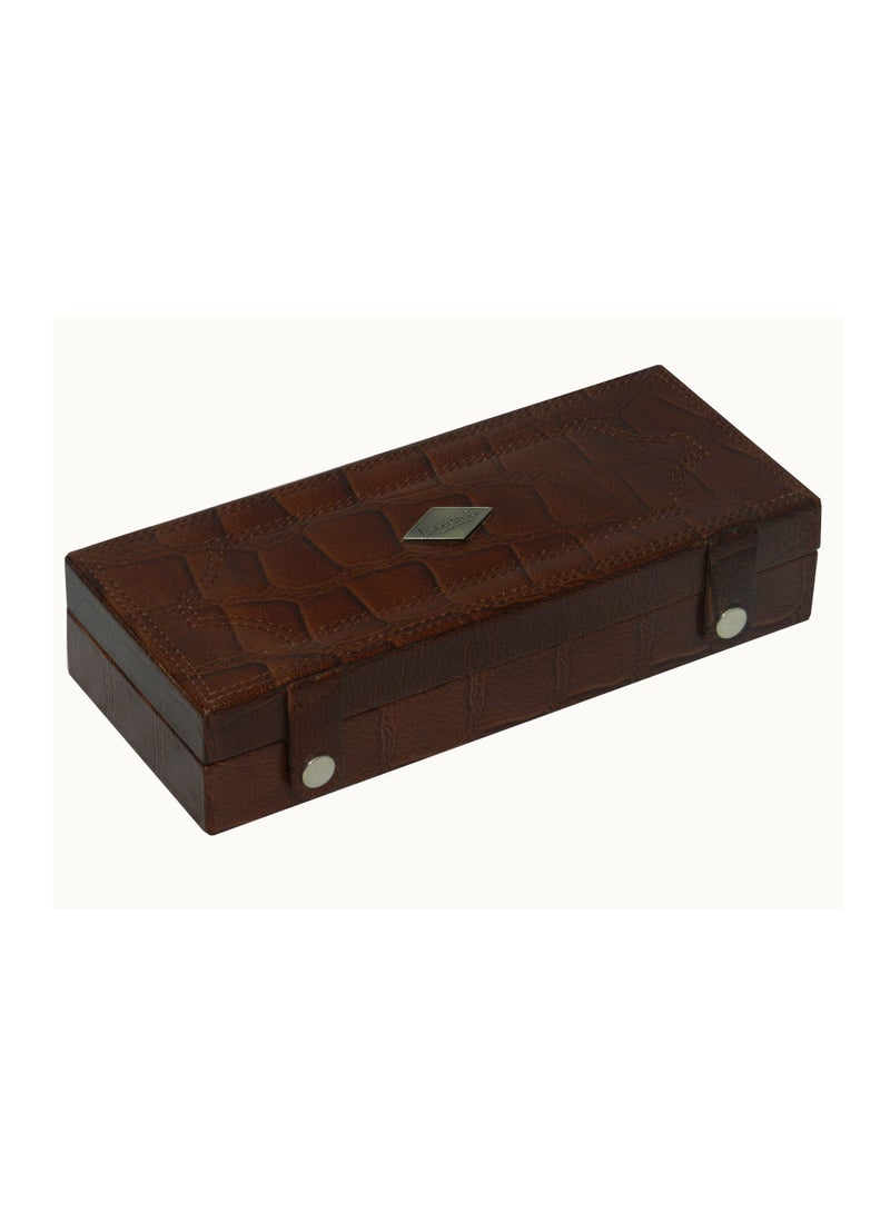 LAVERI LEATHER Laveri Cufflink Storage Display Box with Ring Holder Showcase for Store Display, Jewelry Show & Home ~ Jewelry Tray Organizer  - Image 2