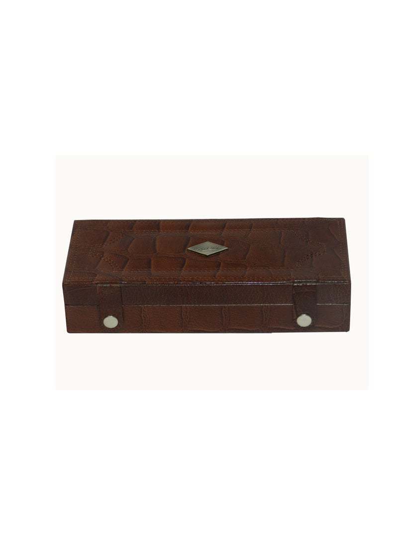 LAVERI LEATHER Laveri Cufflink Storage Display Box with Ring Holder Showcase for Store Display, Jewelry Show & Home ~ Jewelry Tray Organizer  - Image 5