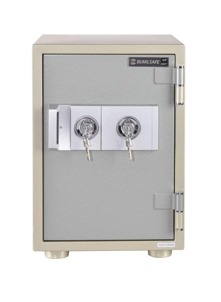 SD103TK2 Bumil Safe Anti-Burglar Fireproof Safe Box with a Removable Tray and Dual Key Locks  (48.6 X34.6 X39.2CM 51Kgs) - Made in Korea