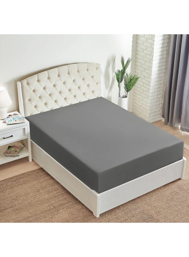 Mellanni California King Fitted Sheet  Iconic Collection Bedding Sheets with up to 16 inch Deep Pocket  Soft  Cooling  Fade  Stain Resistant  1 PC Cal King Gray - Image 5