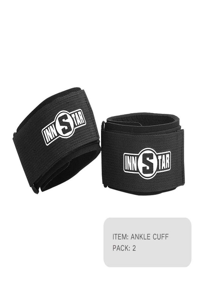 INNSTAR Resistance Bands Accessories Exercise Bands Attachment, Fitness Handles Workout Bar for Home Gym Workout Full Body Workout (2 Pack Ankle Cuff) - Image 1