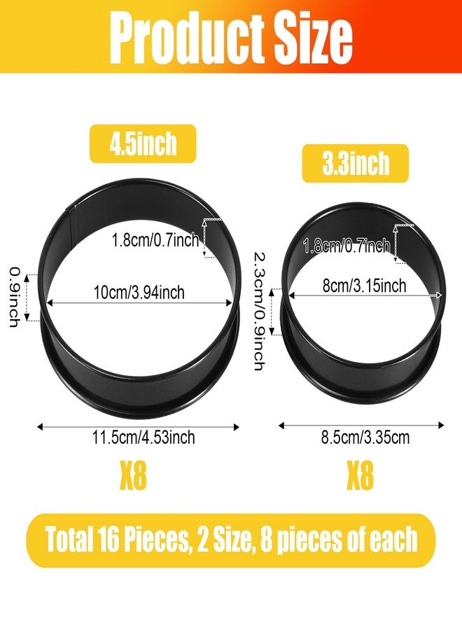 Loccmat 16 Pack Nonstick English Muffin Rings, Crumpet and Cookie Baking Rings, Stainless Steel Round Egg Pancake Tart Molds, 3.15 & 4 Inch, Double Size for Kitchen Baking - Image 2