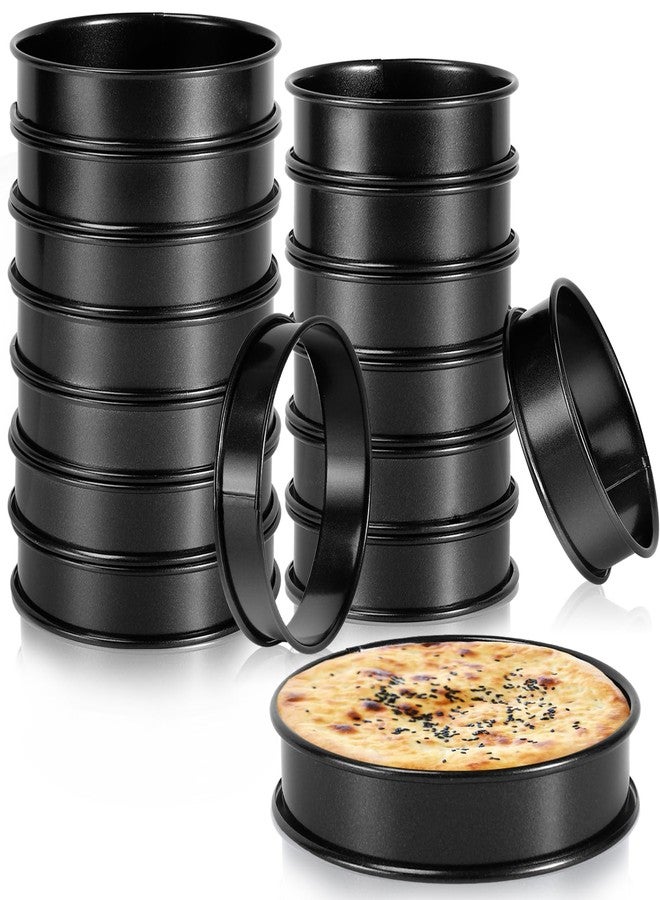 Loccmat 16 Pack Nonstick English Muffin Rings, Crumpet and Cookie Baking Rings, Stainless Steel Round Egg Pancake Tart Molds, 3.15 & 4 Inch, Double Size for Kitchen Baking - Image 1