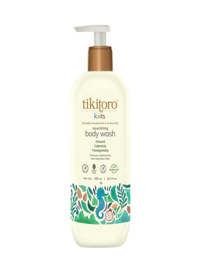 Tikitoro Kids Nourishing Body Wash | Pediatrician Approved | Vegan | Cleanses, Moisturizes & Nourishes Skin | Almond, Calendula, Pomegranate Extract | No Parabens & Sulphates, Age 4+ years (300ml) - Image 1