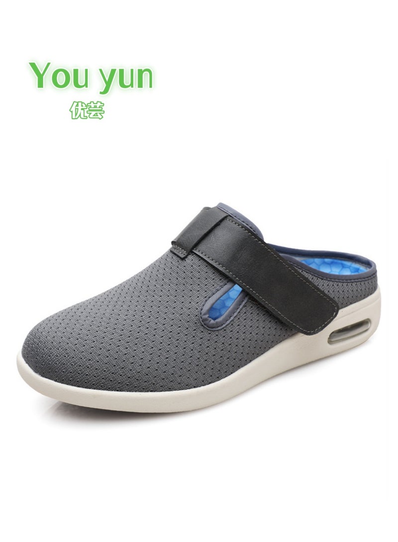 السحب نعال يو يون للجنسين لمرضى السكري، بعرض إضافي، مع إغلاق قابل للتعديل، تُناسب حالات الوذمة الأخمصية، والتهاب اللفافة الأخمصية، والتهاب المفاصل، وتورم القدمين. - Image 1