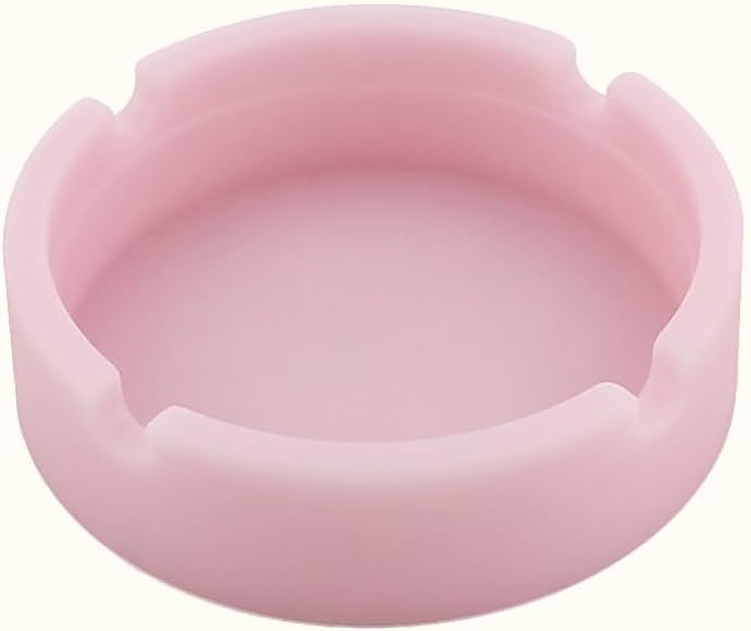 Pink Luminous Round Silicone Ashtray Heat Resistant Unbreakable Ash Container With 4 Slots - Image 5