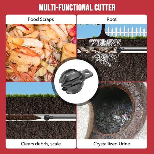POPULO Drain Snake Attachment–Multi-Functional Cutter 1.2 Inch Diameter,Fits 1.5-3 Inch Pipes–Clears Scale,Tree Roots,and More – Compatible with POPULO and Other Leading Sewer Snake Machines - Image 5