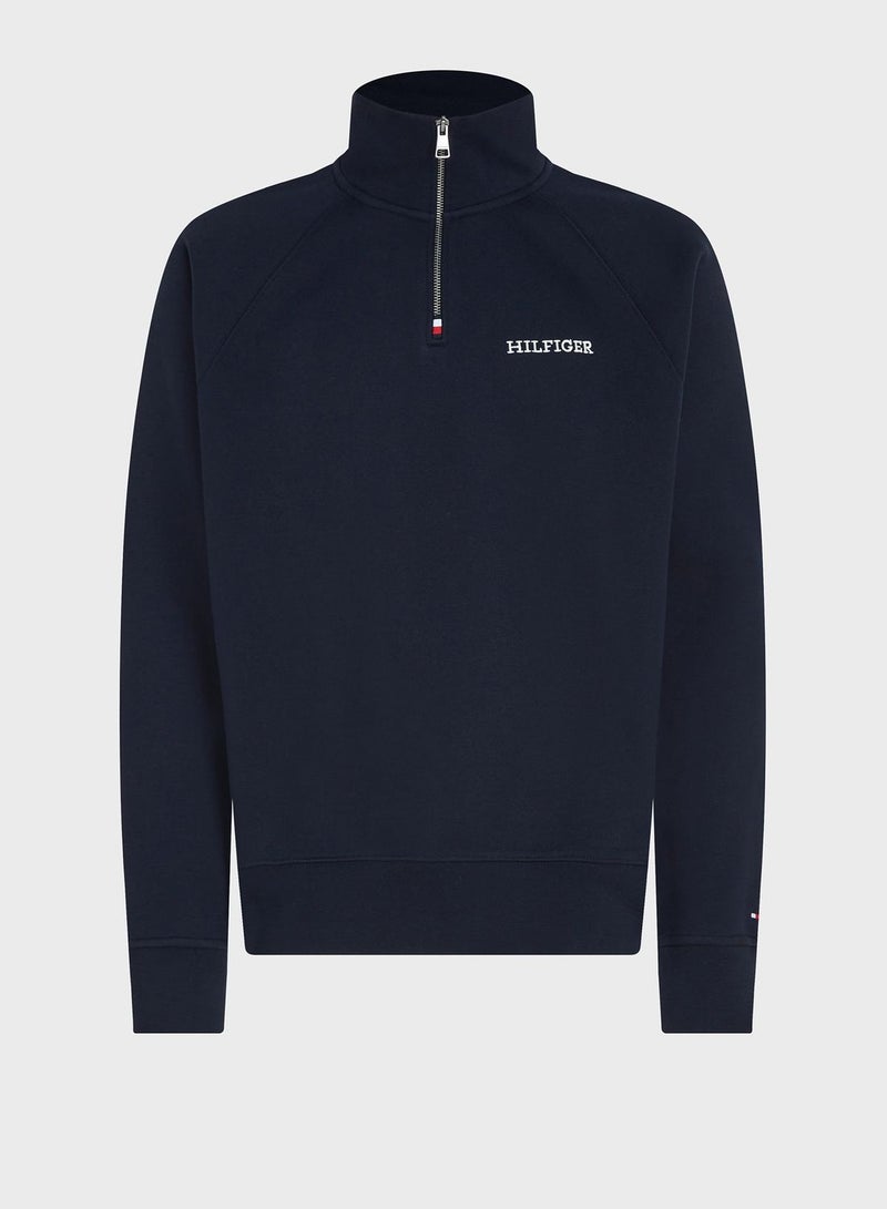 TOMMY HILFIGER Logo Half Zip Sweatshirt - Image 4
