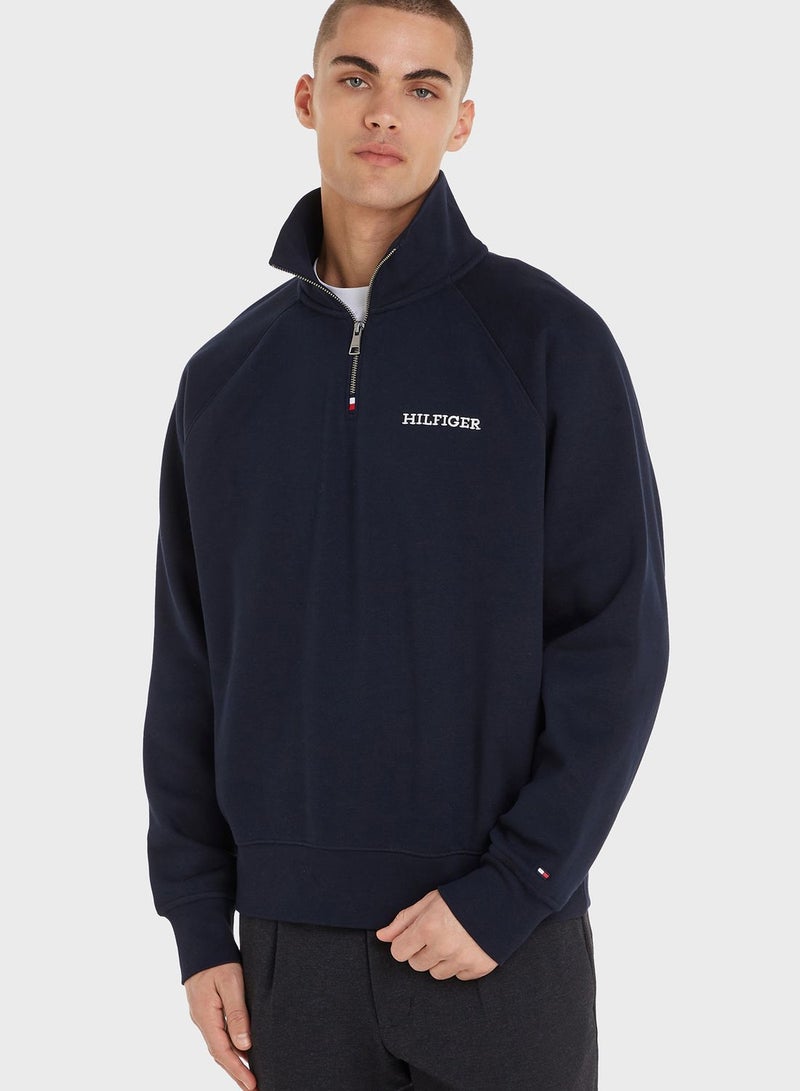 TOMMY HILFIGER Logo Half Zip Sweatshirt - Image 1