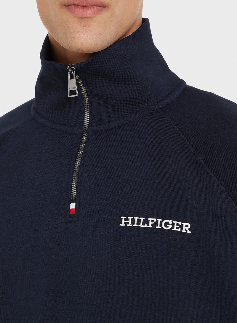 TOMMY HILFIGER Logo Half Zip Sweatshirt - Image 3