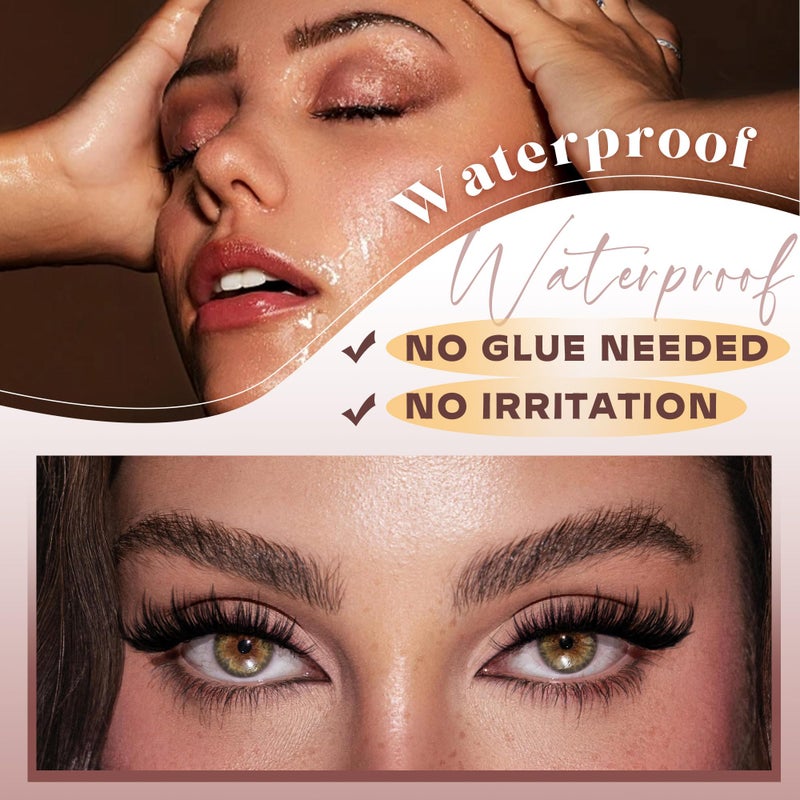 Newcally Magnetic Eyelashes with Eyeliner Kit Reusable Wispy Lashes Natural Look Magnetic Lashes Kit C-curly No Glue Needed 5 Pairs False Lashes with Magnetic Eyeliner & Tweezers - Image 3