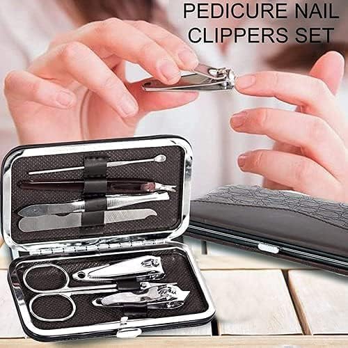 PARSE PERSONAL CARE PARSE PERSONAL CARE 7 in 1 Stainless Steel Manicure Kit Nail Cutter for Men Women Manicure Pedicure Kit with Grooming Kit Acne NeedleNail Filer Kit Nail Cutter Set with Leather Case - Image 4