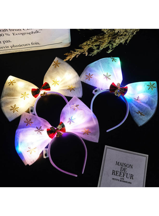 Stall Toy Night Market Explosions Luminous Headband Stall With Light Small Gift Headwear Cat Ear Rabbit Ear Headband Bar-Color:Bell Mesh Bow Headband Mix And Match - Image 1