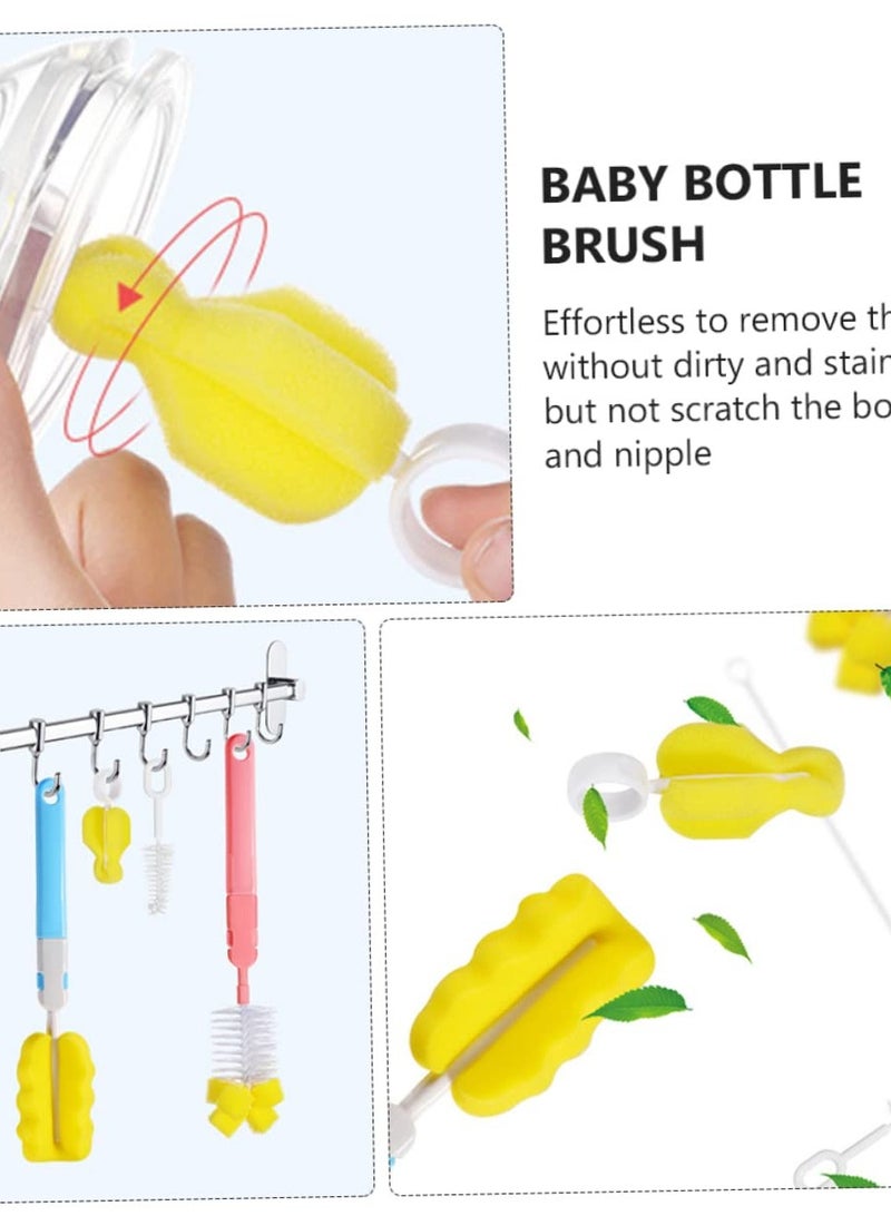 6 Piece Baby Bottle Cleaning Brush Set for Effective Scrubbing of Bottles, Jugs, and Pacifiers in Blue - Image 4