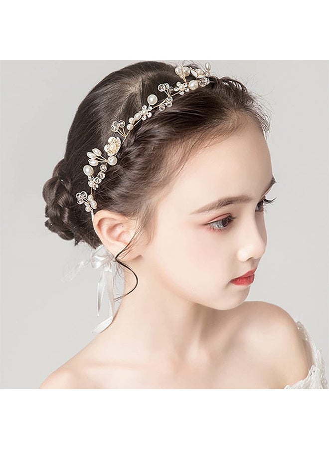 Flower Girl Headpiece, Flower Girl Hair Accessory Wedding Headpiece for Bride Princess Crown First Communion Hair Accessories for Girls - Image 3