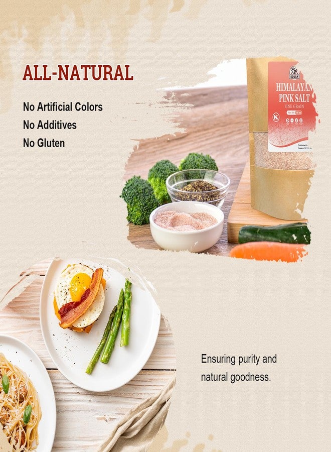 52USA Fine Grain Himalayan Pink Salt, 1 lb Resealable Bag, Pure Unrefined Natural Mineral Salt, Kosher, No Additives & No Gluten, Pink Salt for Cooking, Baking & Seasoning - Image 3