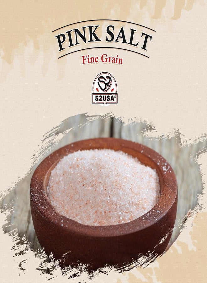 52USA Fine Grain Himalayan Pink Salt, 1 lb Resealable Bag, Pure Unrefined Natural Mineral Salt, Kosher, No Additives & No Gluten, Pink Salt for Cooking, Baking & Seasoning - Image 2