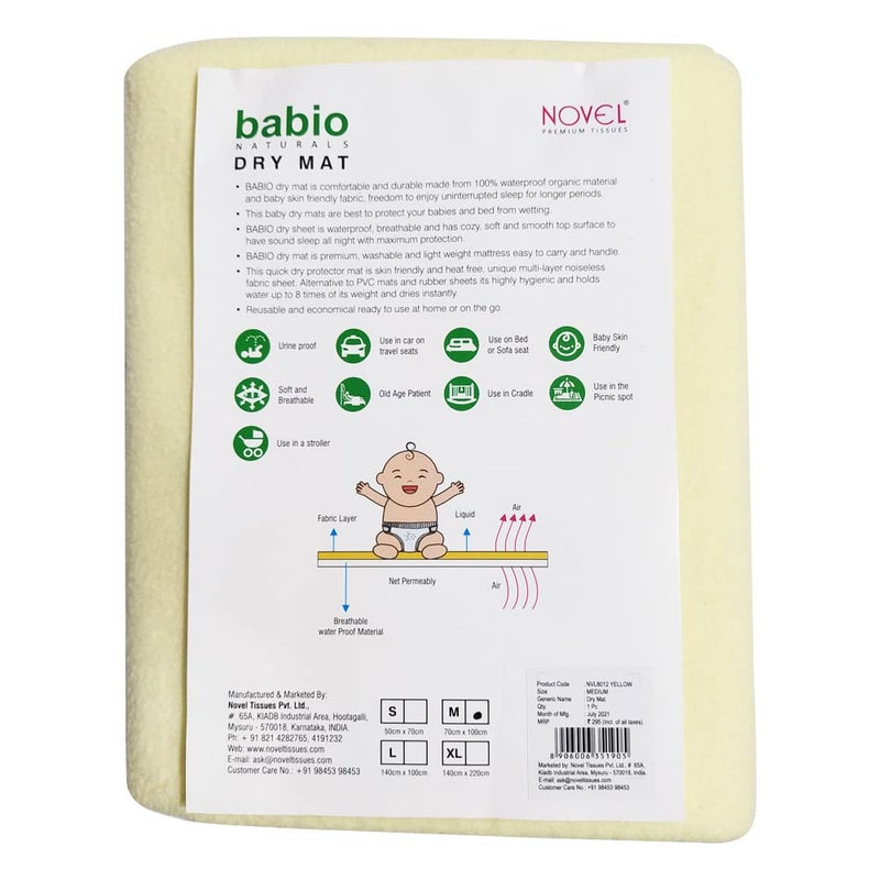 NOVEL Microfiber Baby Bed Protecting Mat (Yellow, Large) - Image 4