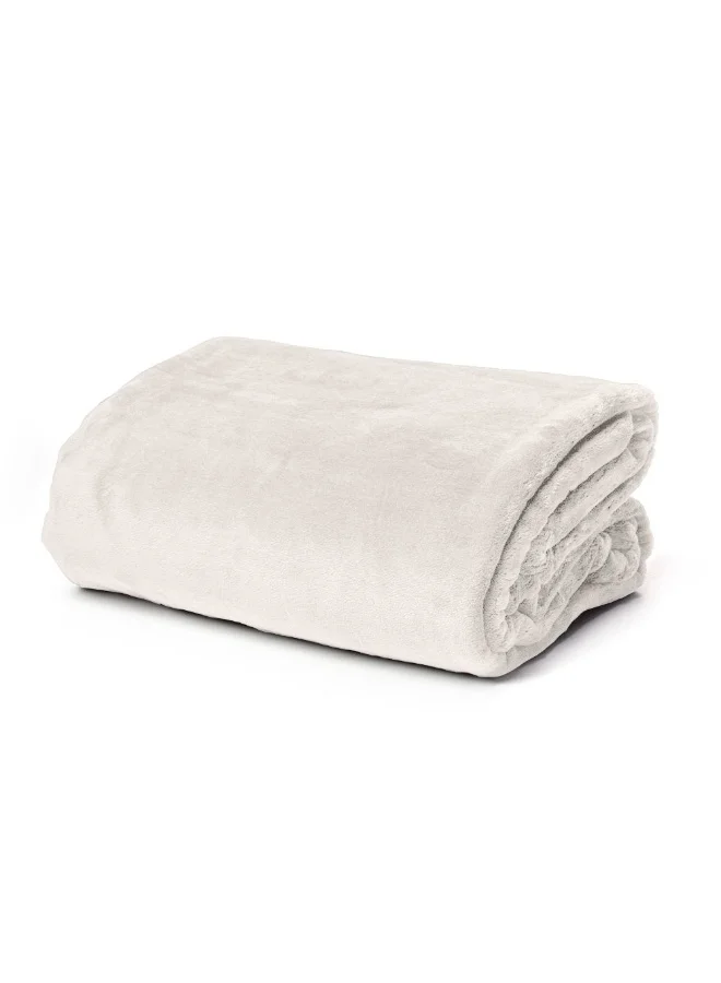 DANUBE HOME Mellow Kids Flannel Blanket 150x220cm Soft Warm Blanket Off White