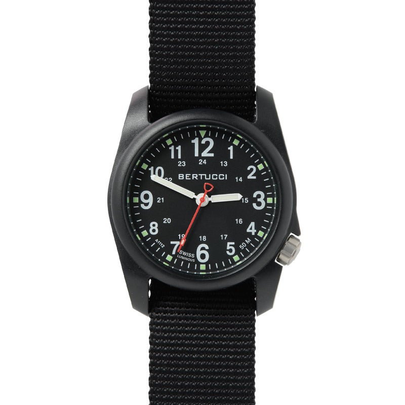BERTUCCI® 40 mm Field Watch - DX3® Field™ - Black Dial, Black Case, Black Nylon Band 11015 - Image 2