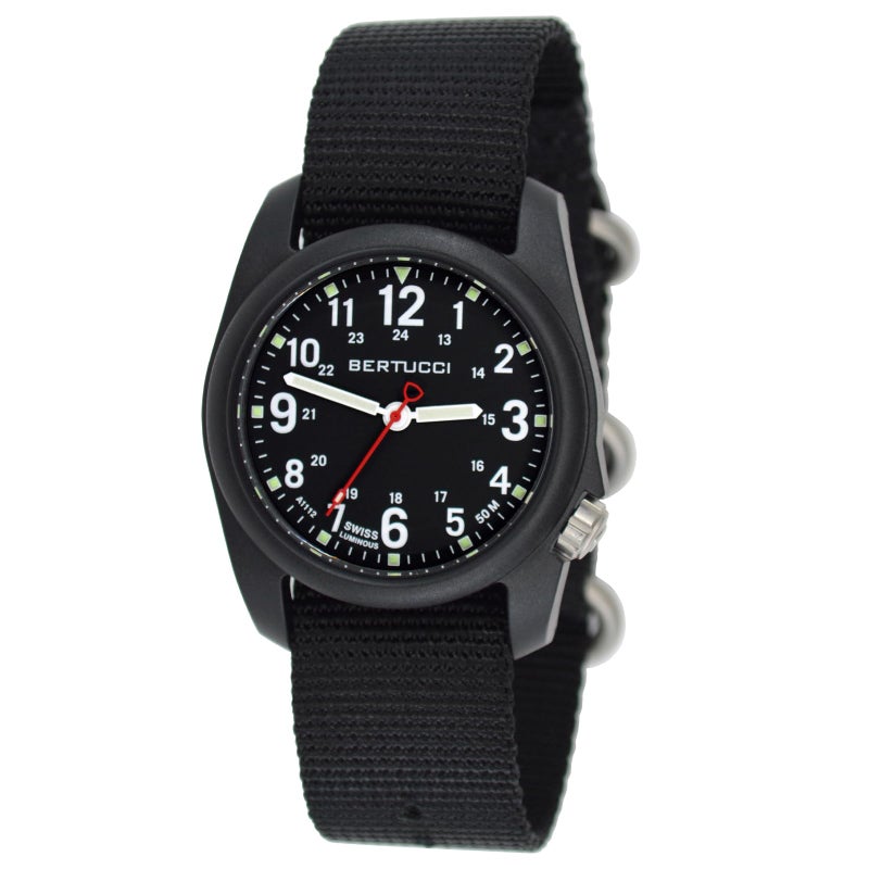 BERTUCCI® 40 mm Field Watch - DX3® Field™ - Black Dial, Black Case, Black Nylon Band 11015 - Image 1