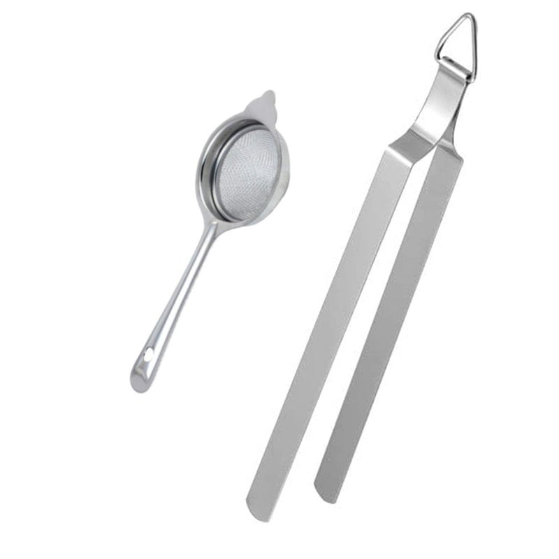 Laxmi Kitchenwere Stainless Steel Multi Purpose Tea Strainer Chai ChanniChimta Pack of 2 - Image 1