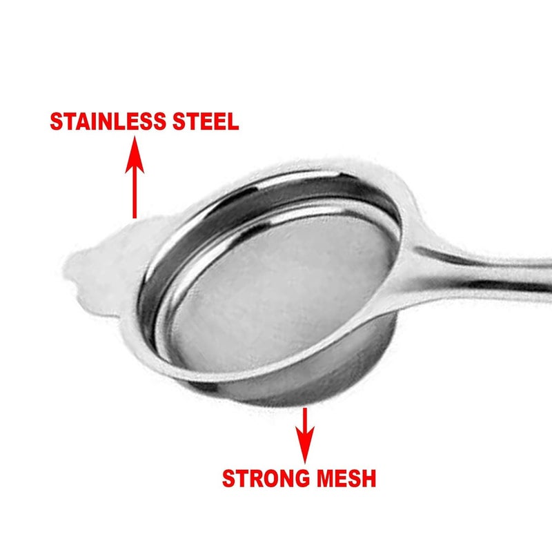 Laxmi Kitchenwere Stainless Steel Multi Purpose Tea Strainer Chai ChanniChimta Pack of 2 - Image 5
